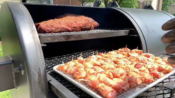 bacon chicken bites on grill