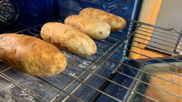 potatoes baking in the oven