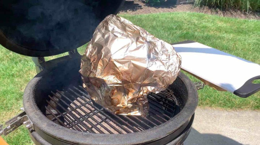 foil wrapped bologna on grill