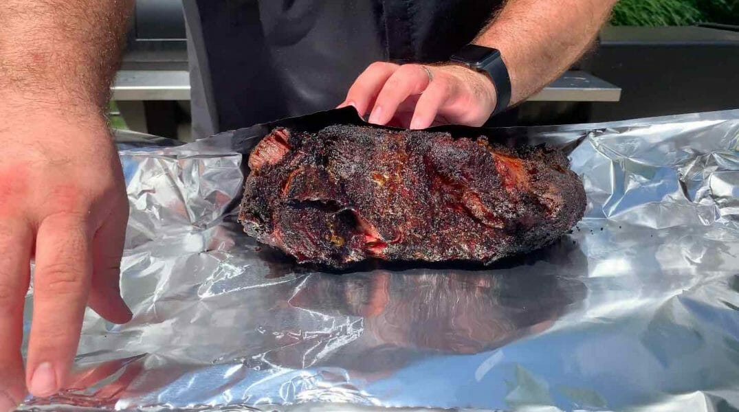 wrapping pork butt in foil