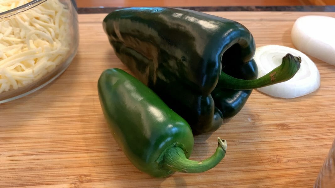 poblano and jalapeno peppers