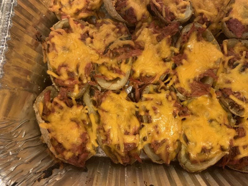 smoked pulled pork potato skins