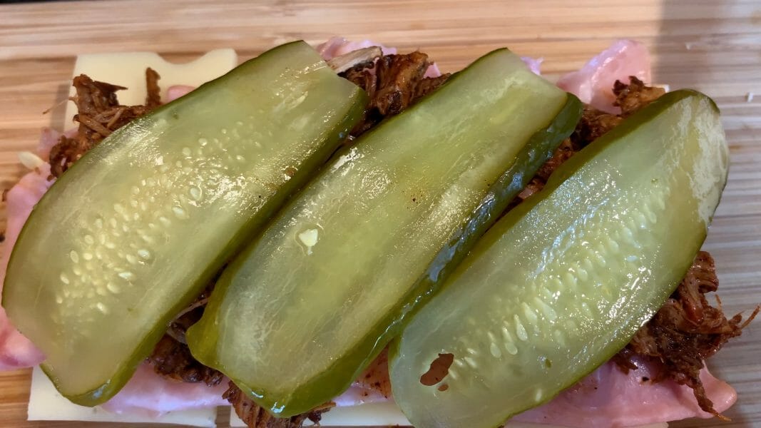 pickle slices on the Cubano recipe