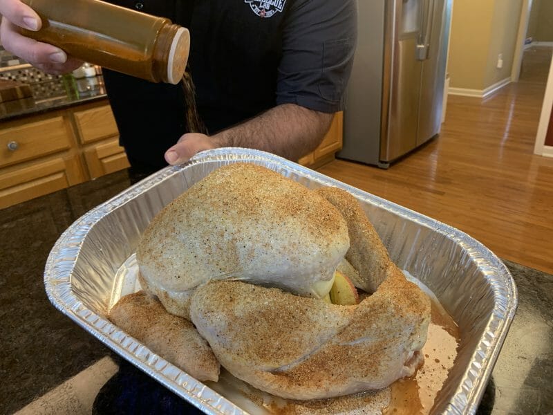 seasoning turkey with bbq rub