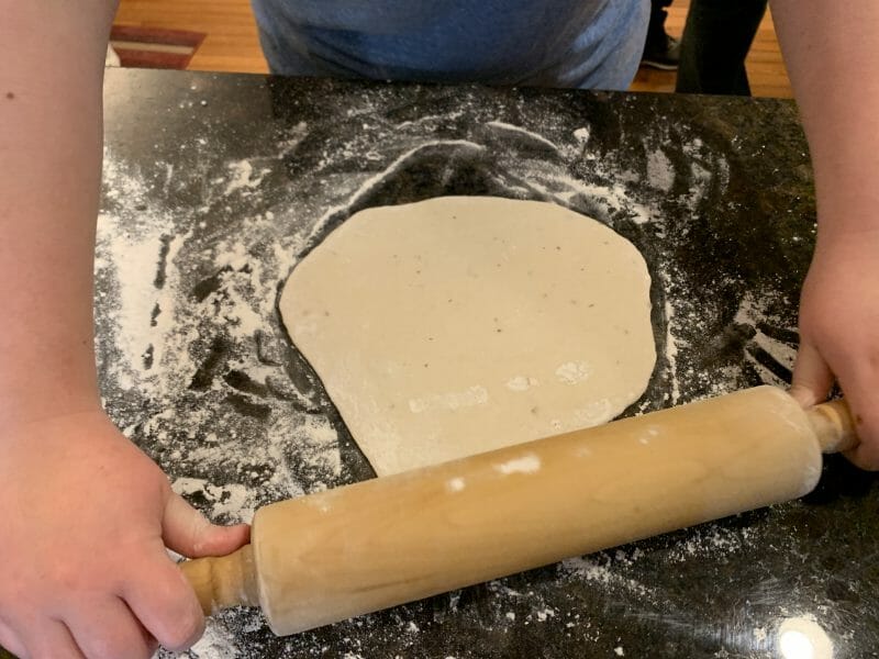 rolling pizza dough for the grill