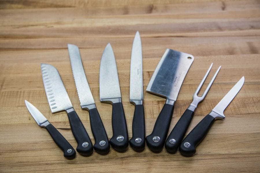 An assortment of David's Wusthof knives