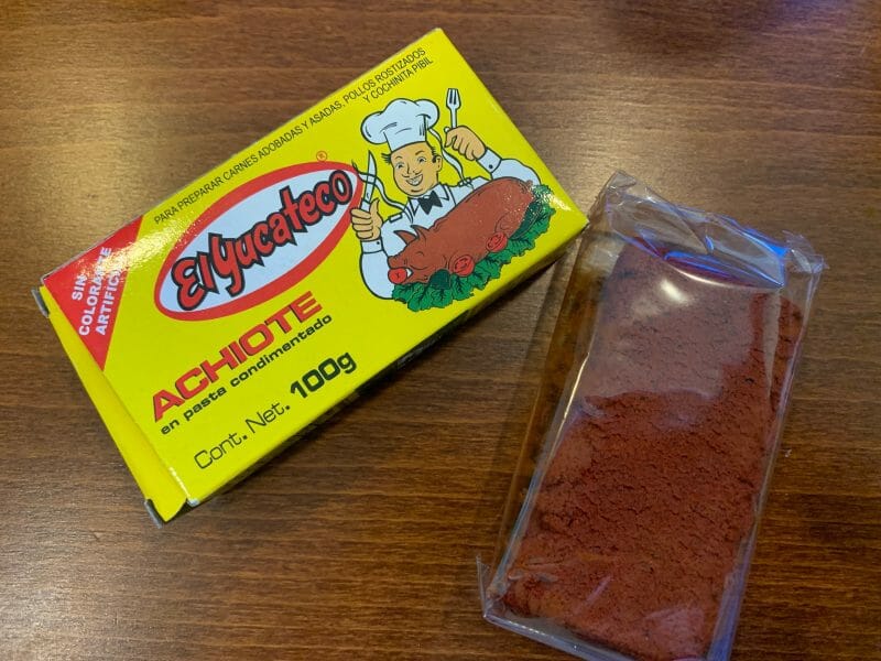 Achiote paste is the main ingredient of achiote chicken tacos