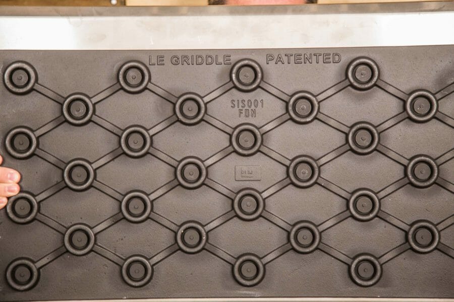 Cast iron bottom of Le Griddle