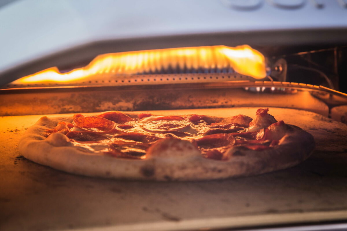 This 2-burner pizza oven cooks a 16 pizza in as few as 2 minutes