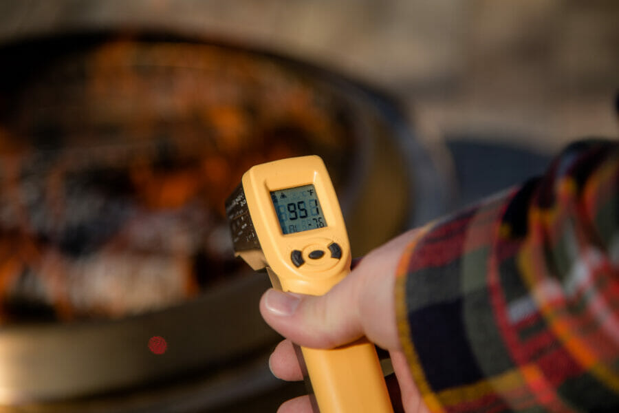 surface temperature of the fire ring on the Solo Stove Yukon