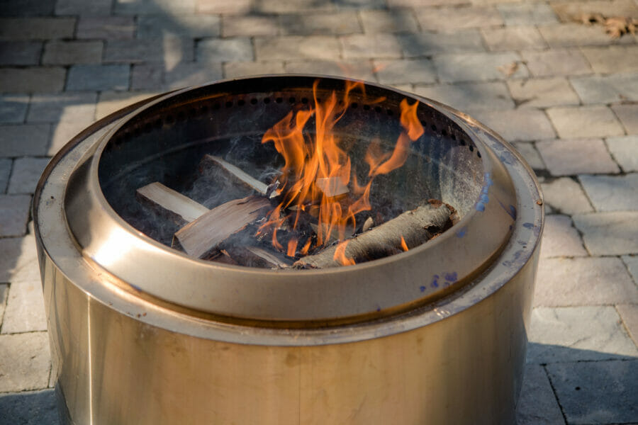 giving time for the kindling to really burn in the Solo Stove Yukon