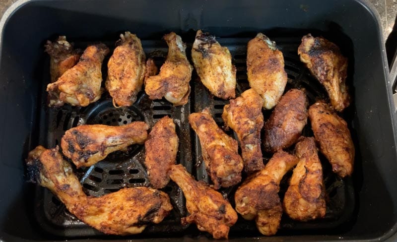 wings air frying in the Ninja Foodi FlexBasket air fryer