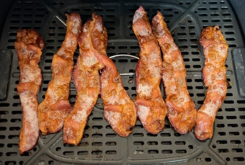 bacon cooked in the Typhur Dome air fryer