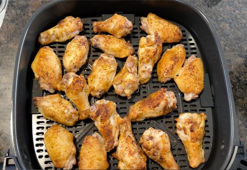 Wings air frying with the Typhur air fryer preset