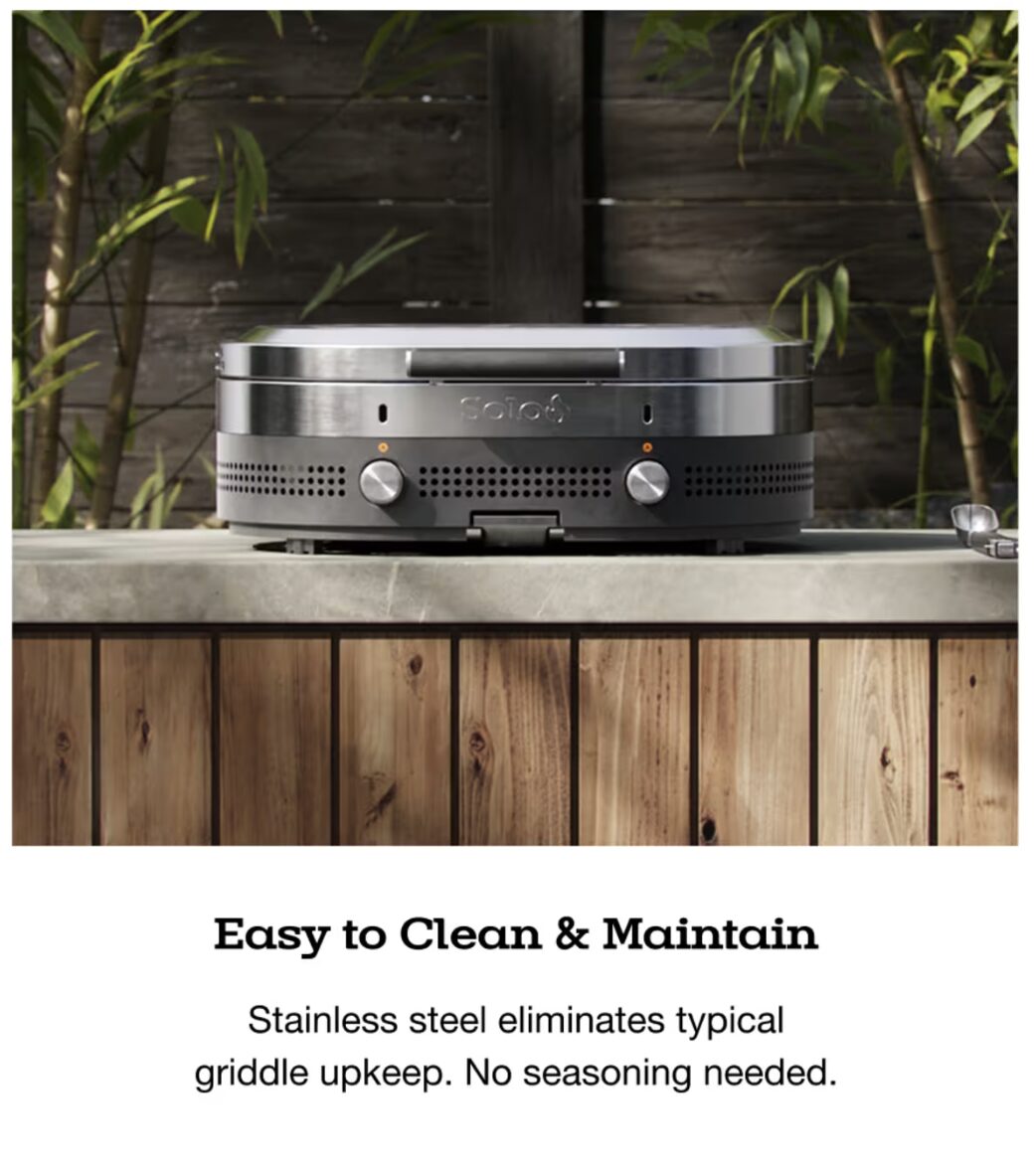 claim 3 Solo Stove's website claiming "easy to clean & maintain"