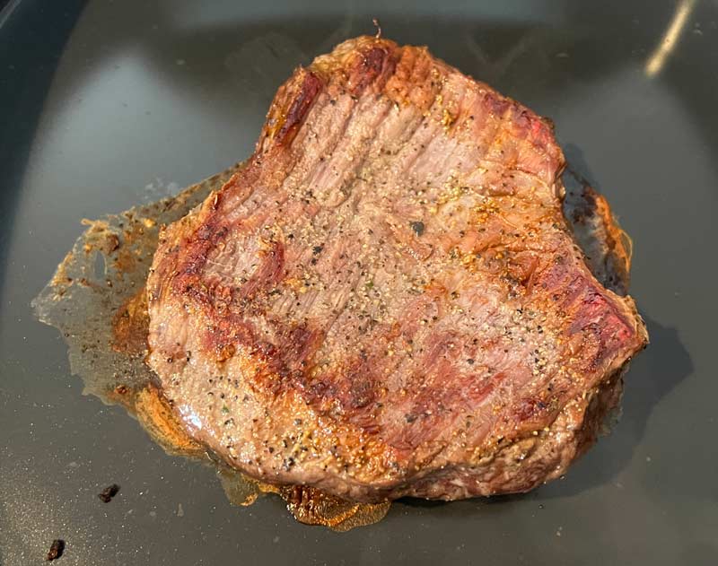 flank steak cooked without the grill plate