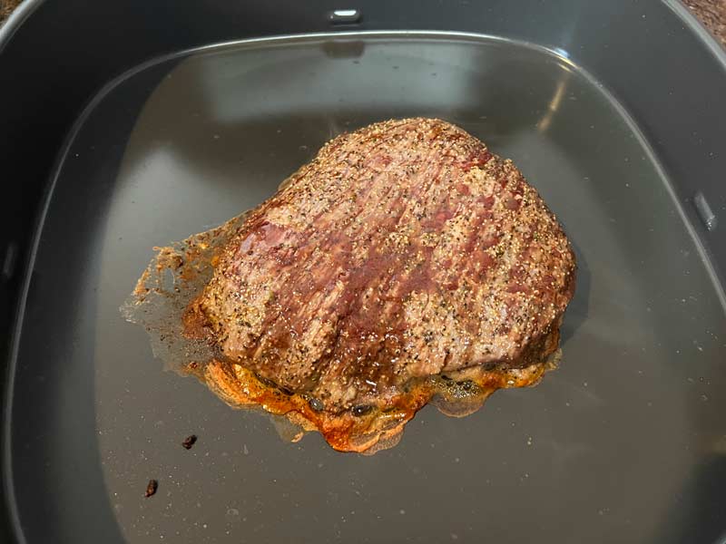 Steak #2 cooked without the grill plate