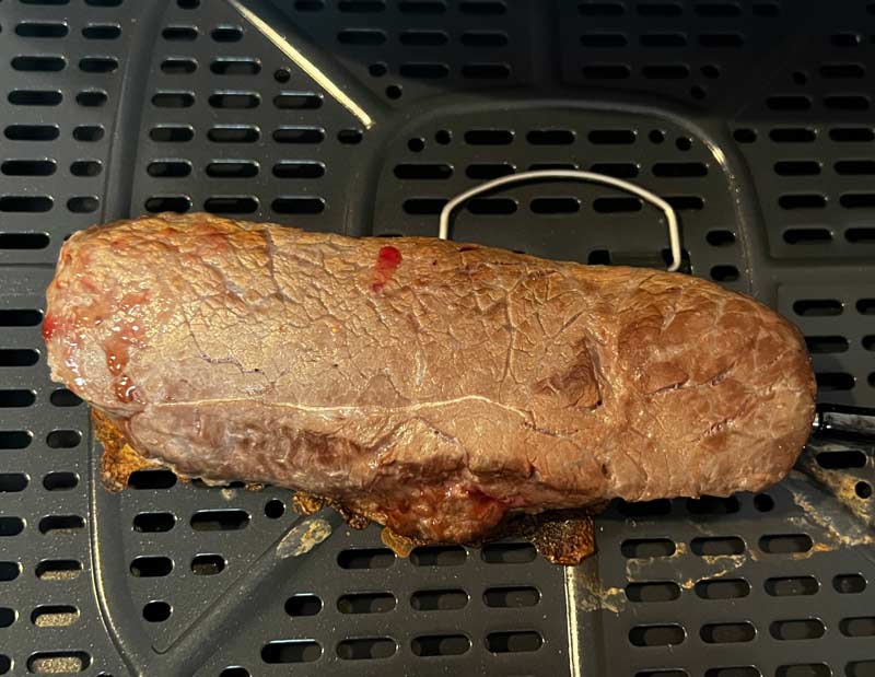 Steak #1 cooked on the grill plate