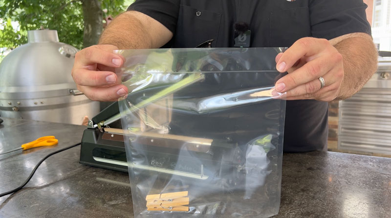 a chamber pouch that was sealed by the JVR Pulse 12