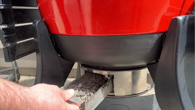 removing the ash catcher from the kamado joe charcoal grill