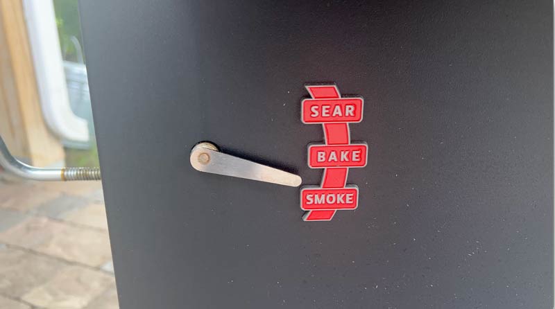 the cooking grate is adjustable in this original Hasty Bake design  depending on if you want to smoke, bake or sear