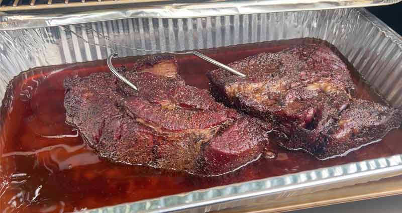 chuck roasts smoked and braised in the Silverbac 2.0 wood pellet grill