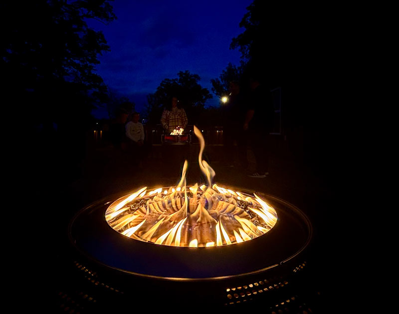 fire-pit-testing-2 solo stove signature flame on the infinity flame propane fire pit