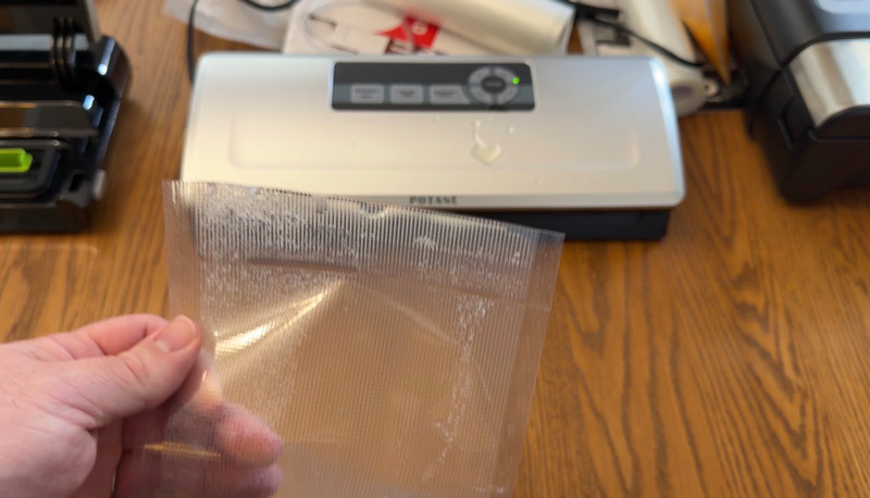 trying to get an airtight seal while vacuum sealing wet foods is a challenge