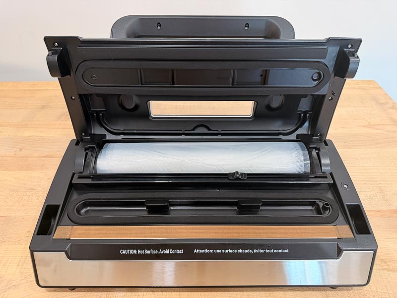Nesco Deluxe vacuum sealer open