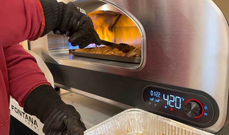 fajitas-2 control multiple dishes in the fontana forni smart oven cooking chamber