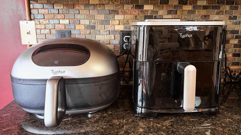 Typhur dome air fryer has an extra wide basket and crisper plate as well as a self cleaning feature