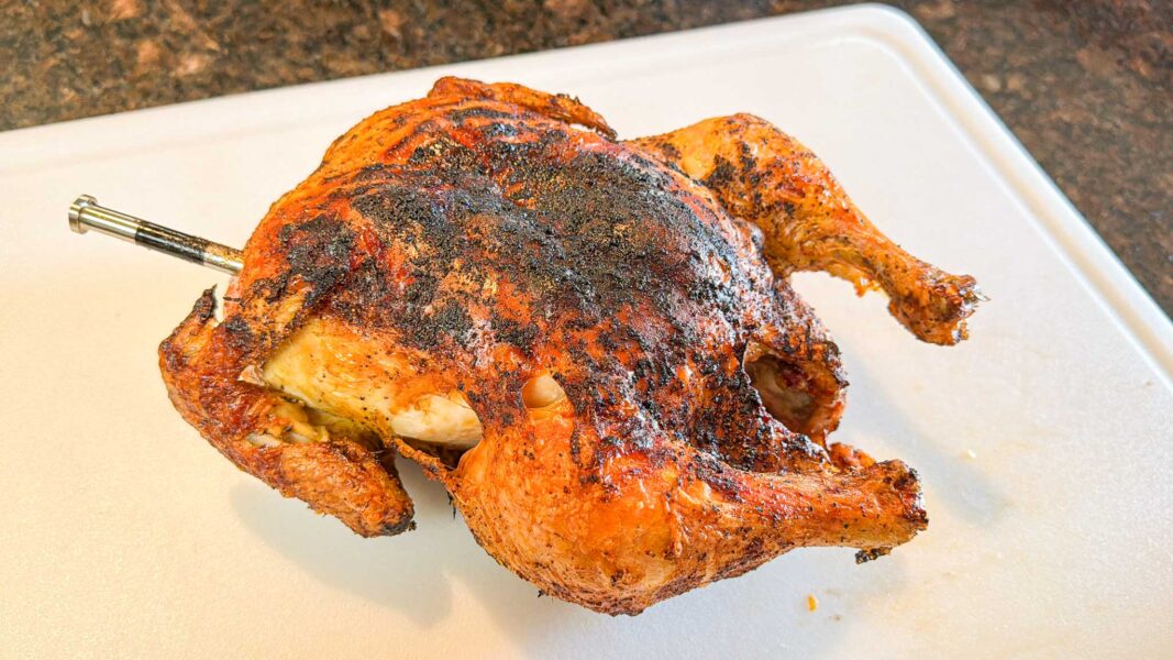 We cooked a whole chicken in the sync air fryer using the probe to monitor temperature