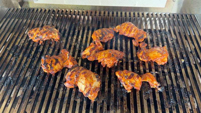 grilled achiote marinated chicken on the RCS Cutlass Elite outdoor kitchen grill