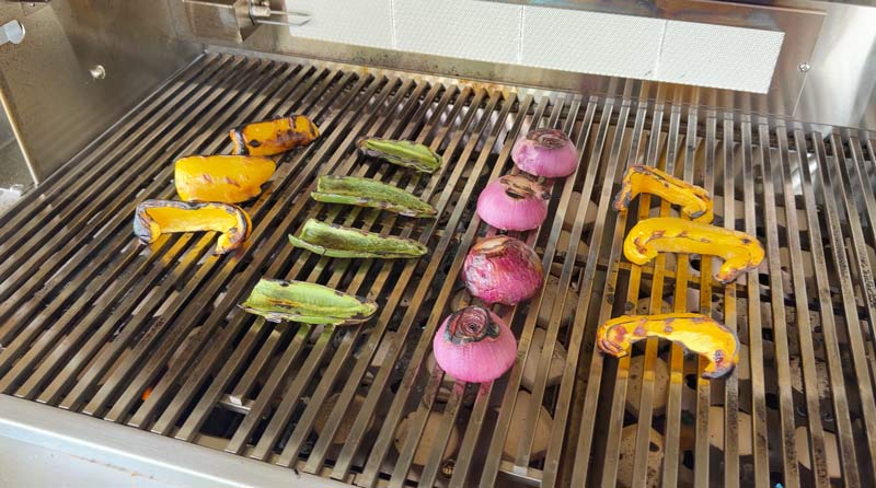 grilled peppers and onions for salsa