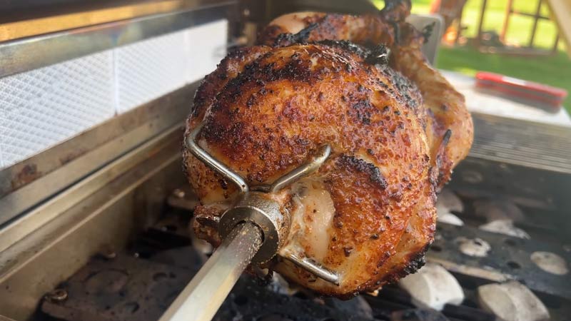 rotisserie chicken on the rcs premier gas grill