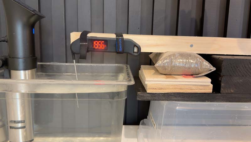 Thermomaven F1 Stealth budget instant read thermometer accurate reading in our not-quite boiling water test