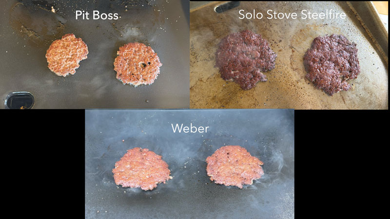 which outdoor gas griddle achieves the best smash burger sear?
