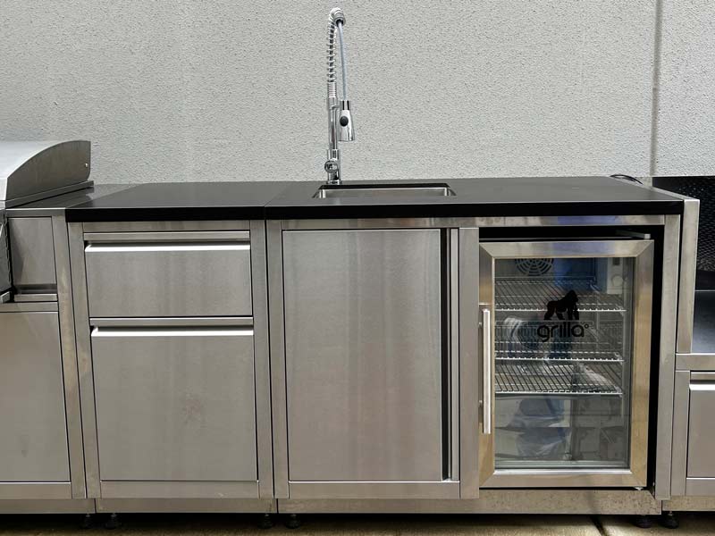 Grilla outdoor sink and fridge