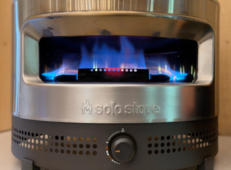 open flame heating element set to maximum temperature in pi prime