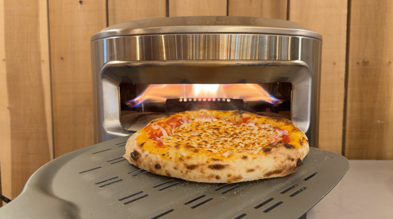 beautiful pizza cooked in the Solo Stove Pi Prime outdoor pizza oven.