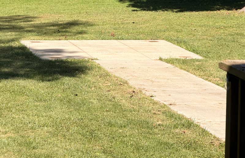 concrete pad with sidewalk
