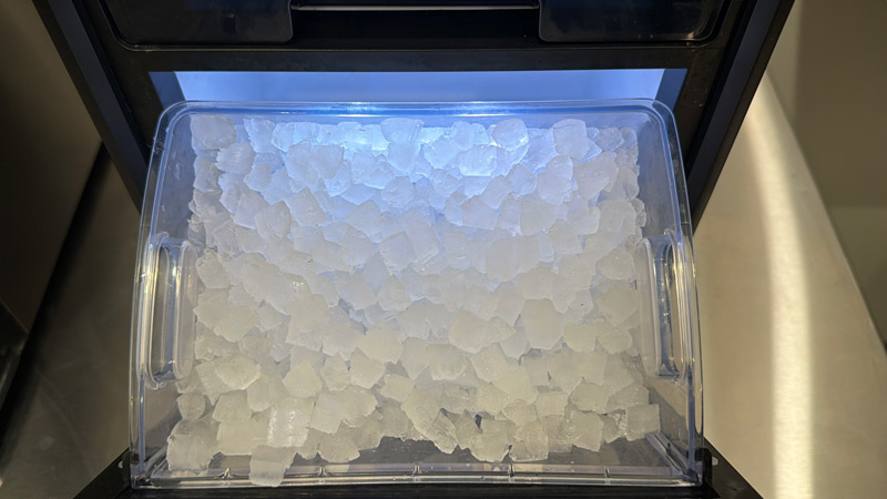 testing ice production of countertop nugget ice makers