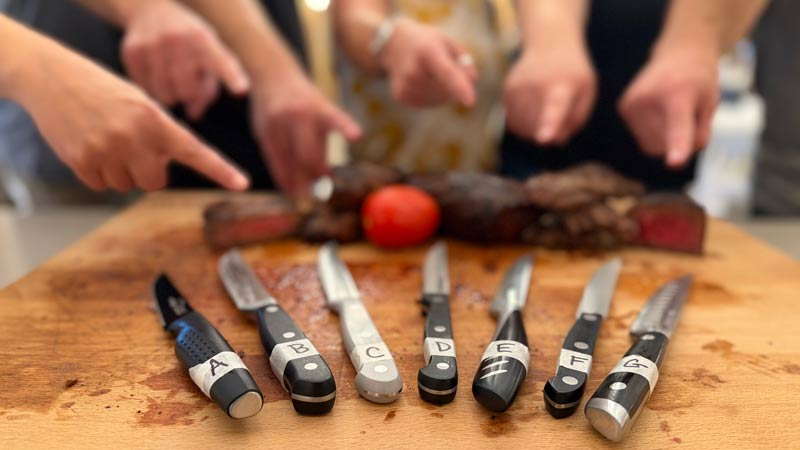 testing a range of steak knives produced a variety of opinions