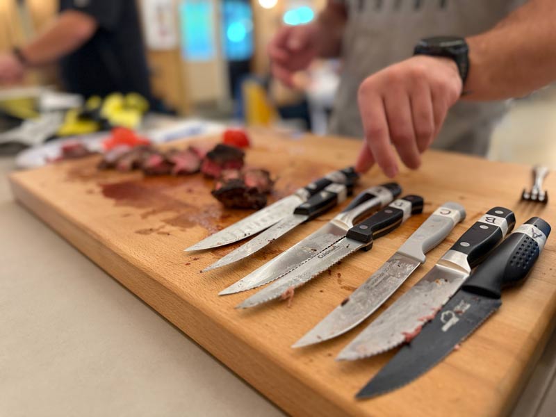 blind testing 7 steak knives